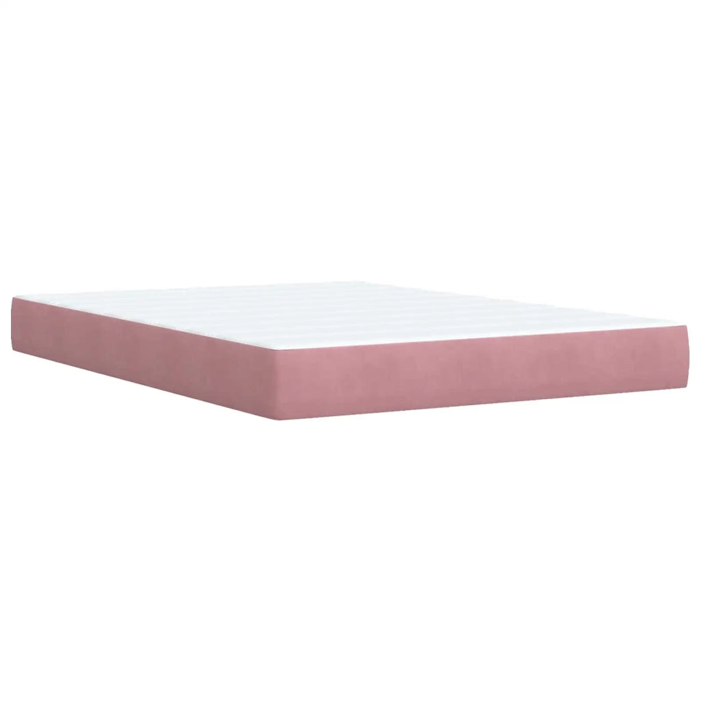 Letto con Box Spring, Materasso e LED Rosa 140 x 200 cm Velluto 3452191