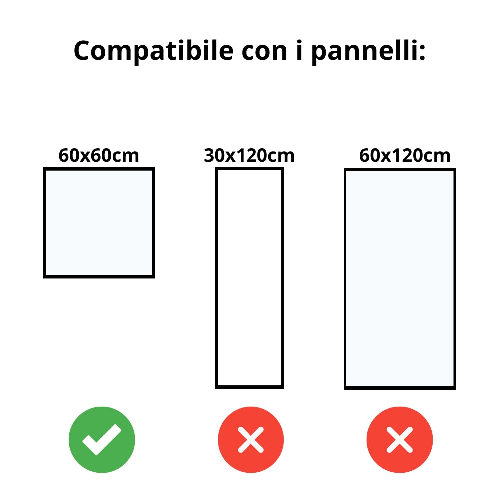 Cornice fissaggio pannello led 60x60 soffitto parete