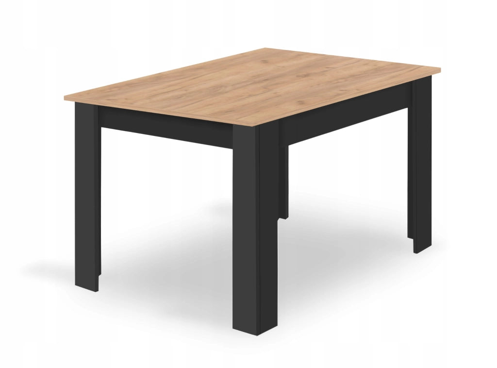 Tavolo rettangolare VALORA con 4 sedie RIXK nere 120x80
