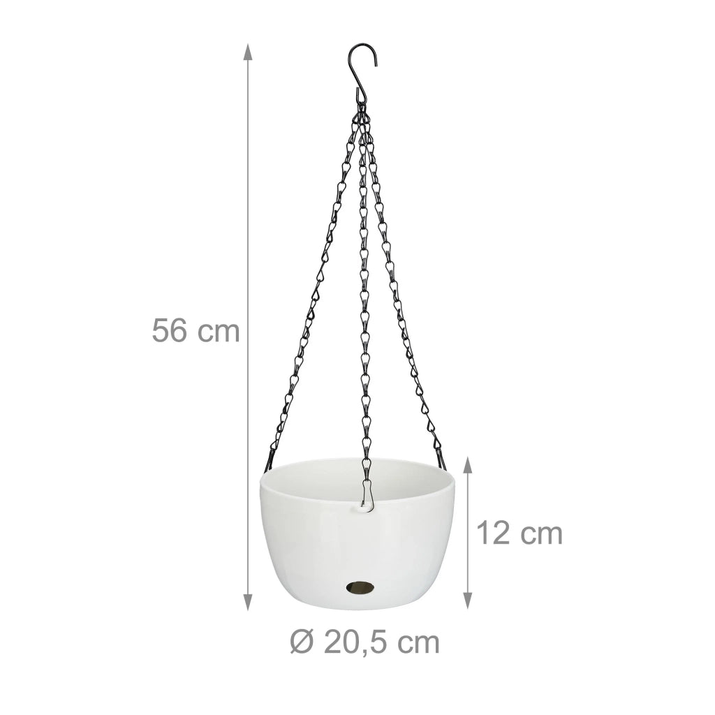 Set di 2 vasi da fiori appesi con irrigazione automatica 30 x 14 cm in plastica bianca 13_0014784