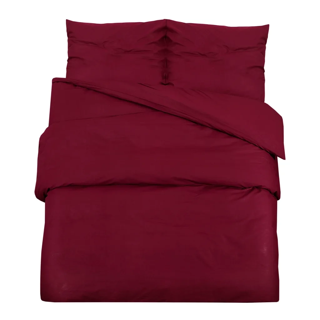 Set Copripiumino Bordeaux 155x220 cm in Microfibra Leggera 136039