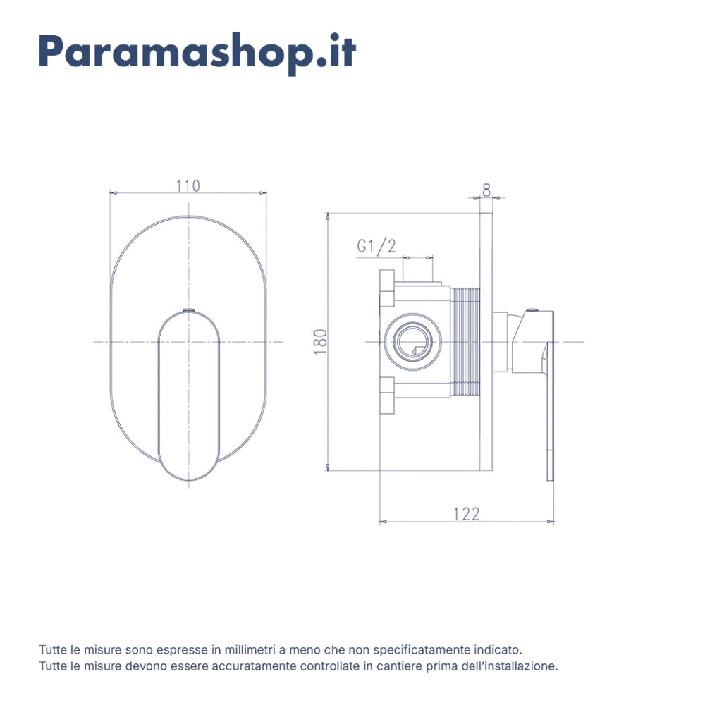 Miscelatore incasso doccia monocomando cromato | Margot