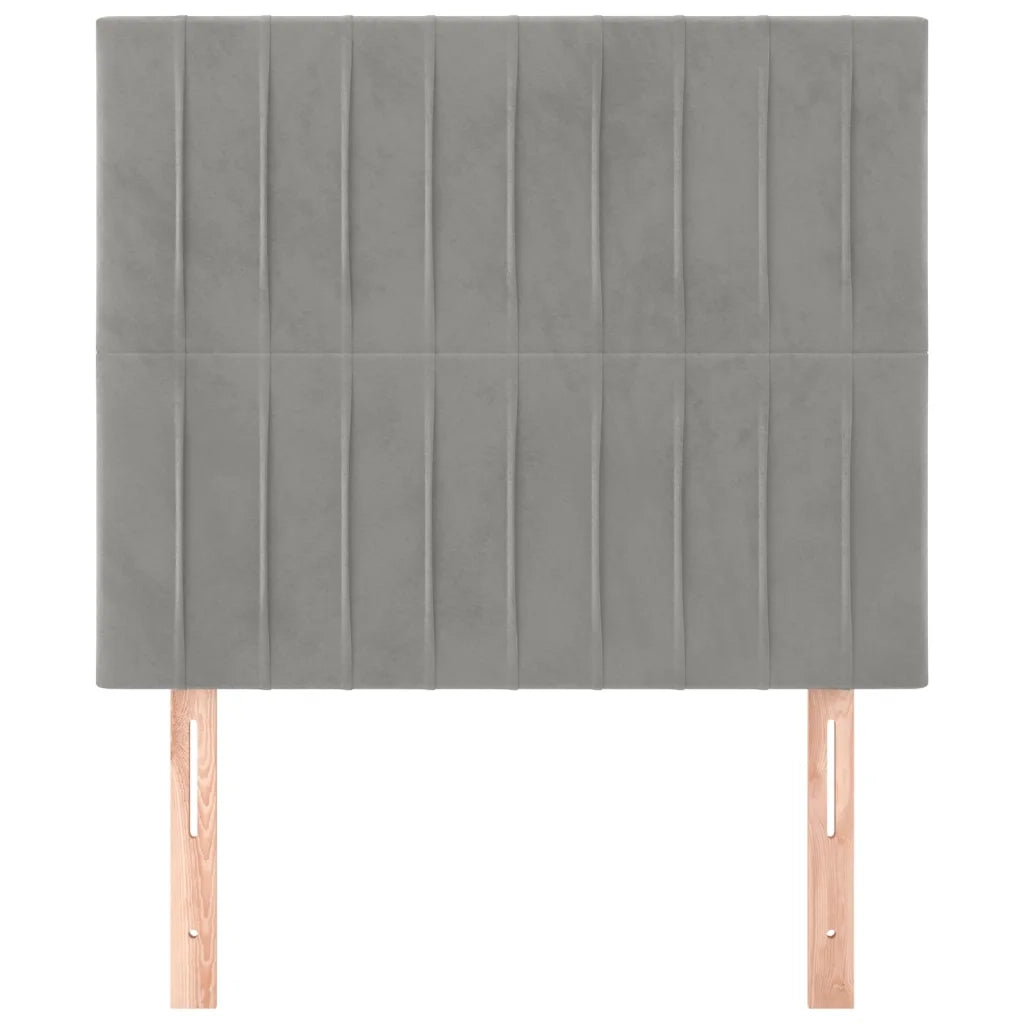 Testiera | Testata Grigio Chiaro 80x5x118/128 cm Velluto