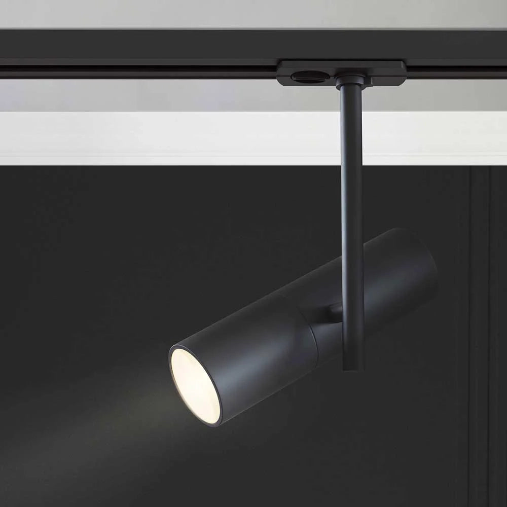 Faretto Per Binario Elti Moderno Alluminio Nero 1 Luce
