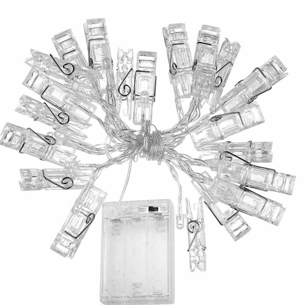 Trade Shop - Catena Luminosa 10 Mollette Led Ghirlanda Stringa Per Appendere Foto Multicolor -