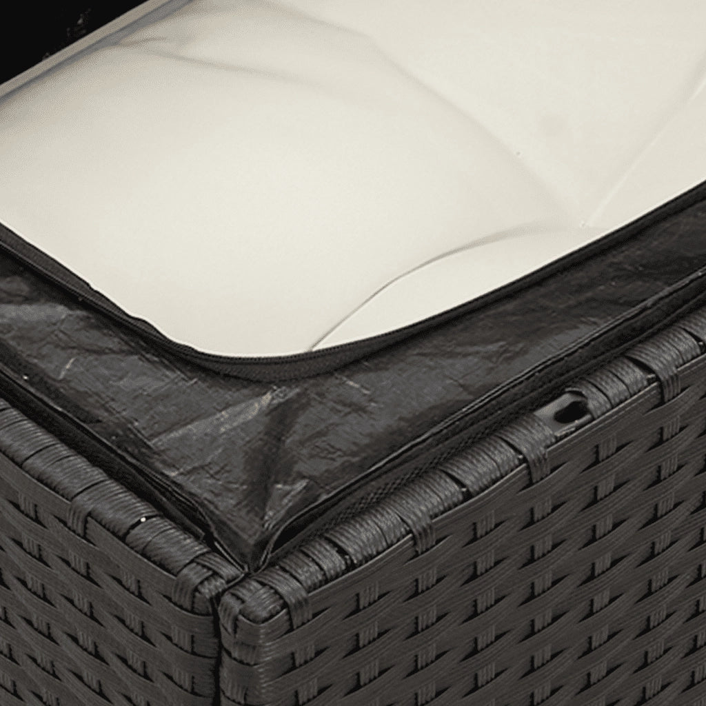 Set Divani da Giardino 9 pz con Cuscini Nero in Polyrattan 3249905