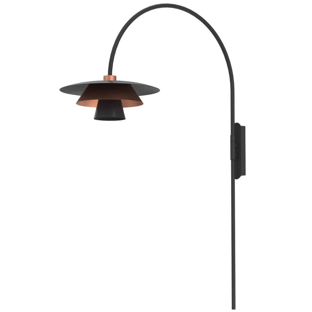 Applique Plato 1xE27 nero rame Luminex