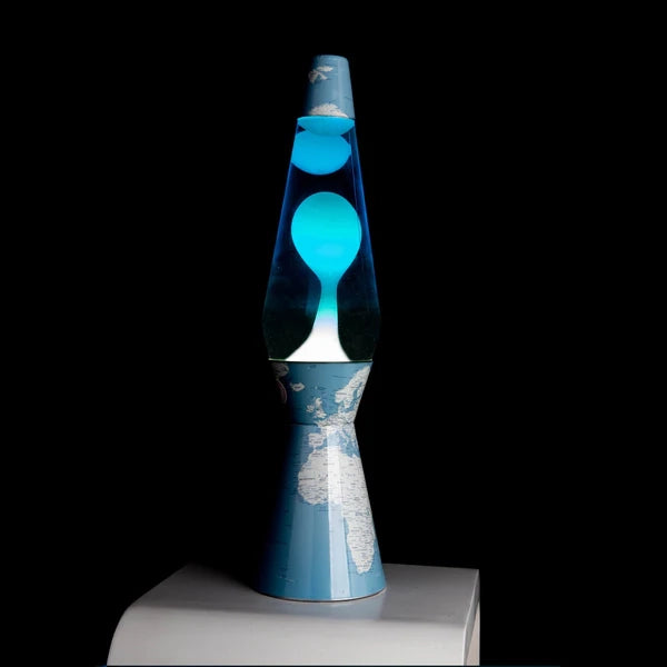 Lampada lava bullet Mundo liquido blu e lava bianca
