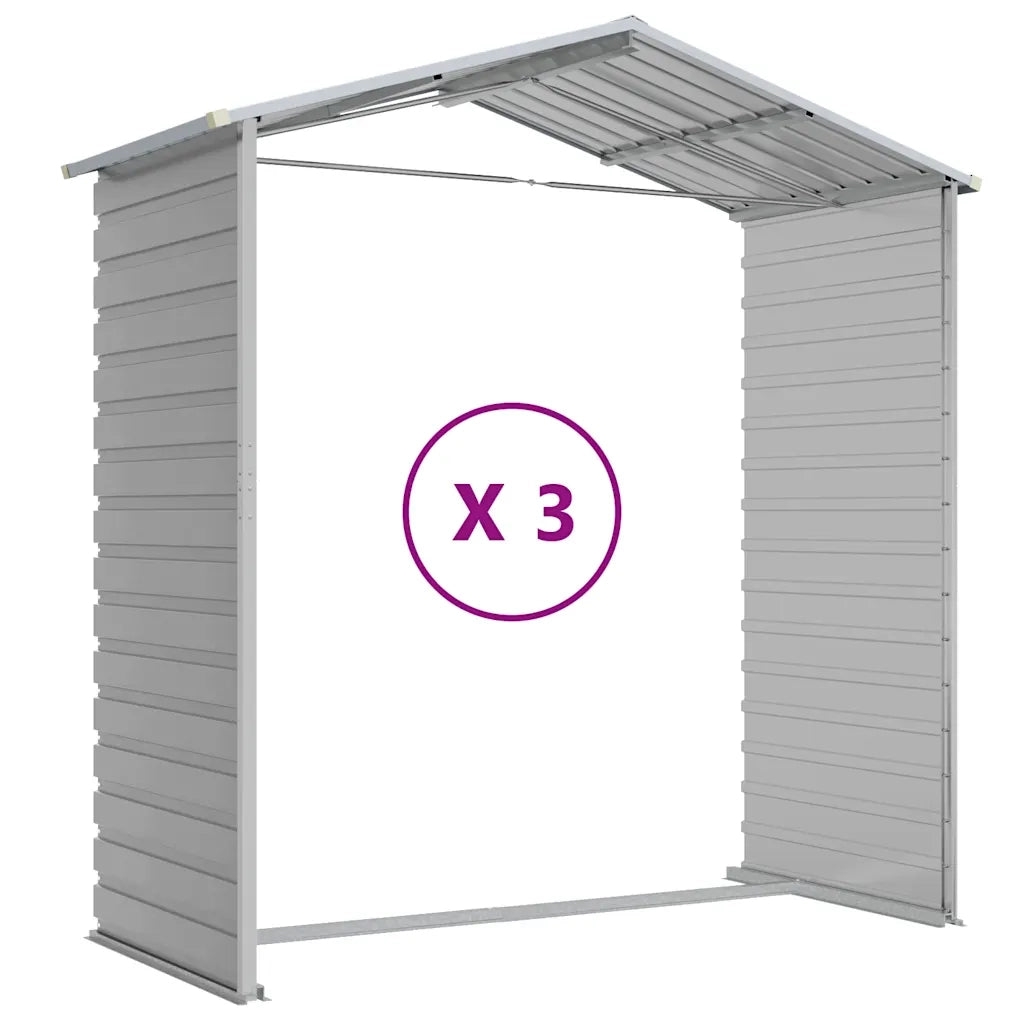 Casetta da giardino grigio chiaro 191x300x198 cm in acciaio zincato 3188244