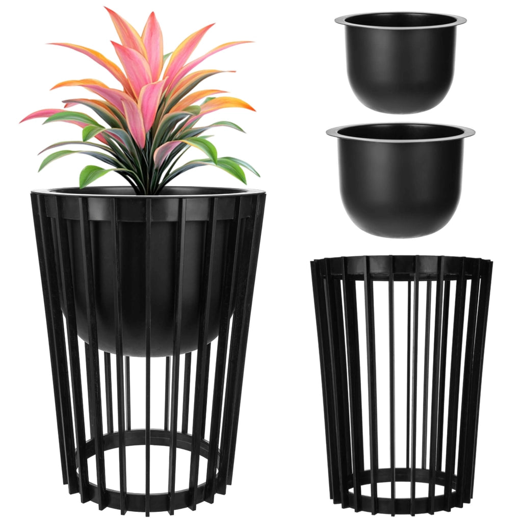 Supporto per fiori bifacciale KADAX Loft, nero, 39,5 cm + 2 inserti