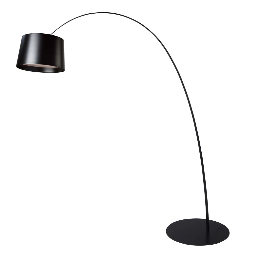 Lampada da terra regolabile in acciaio nero
