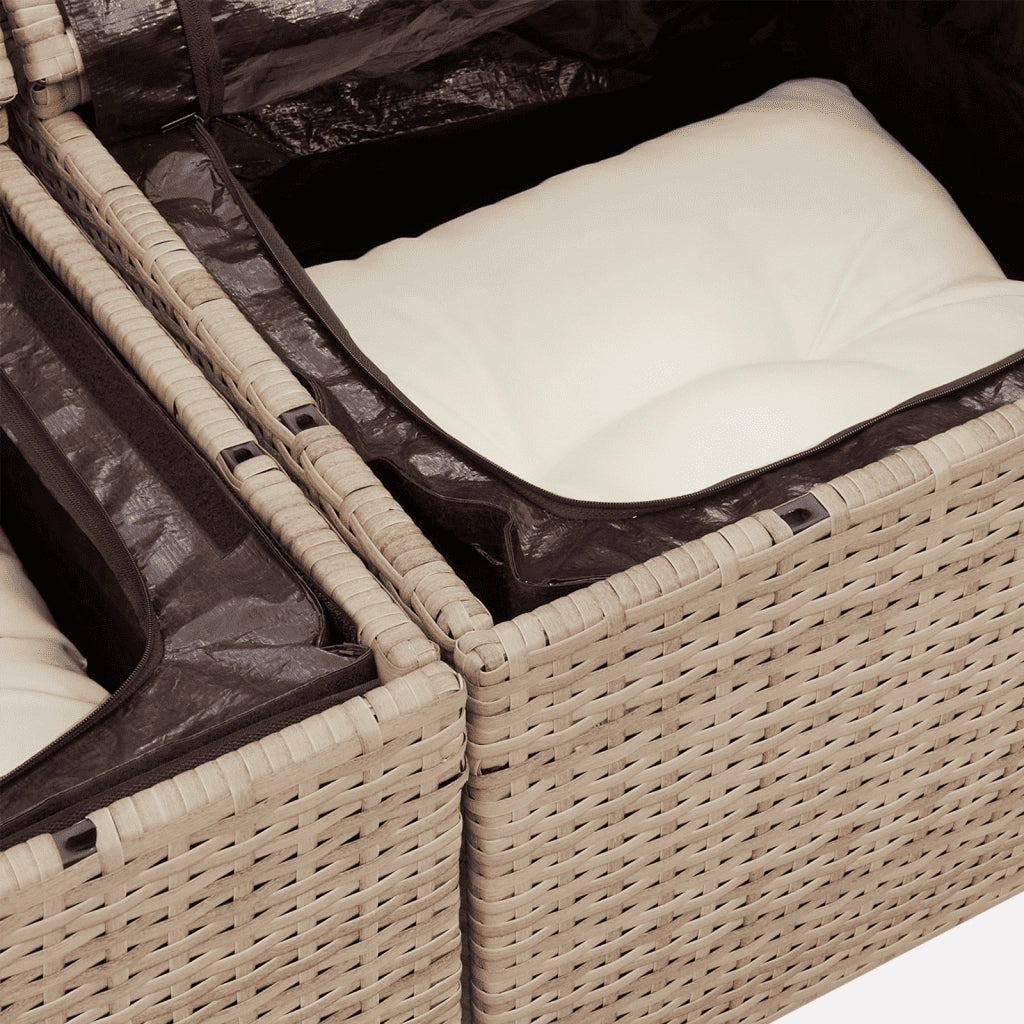 Set Divano da Giardino 5 pz con Cuscini Beige in Polyrattan 3251265