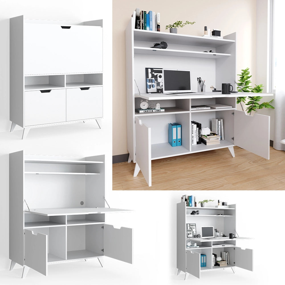 Vicco Scrivania per segretaria Bianco 110 x 45 cm
