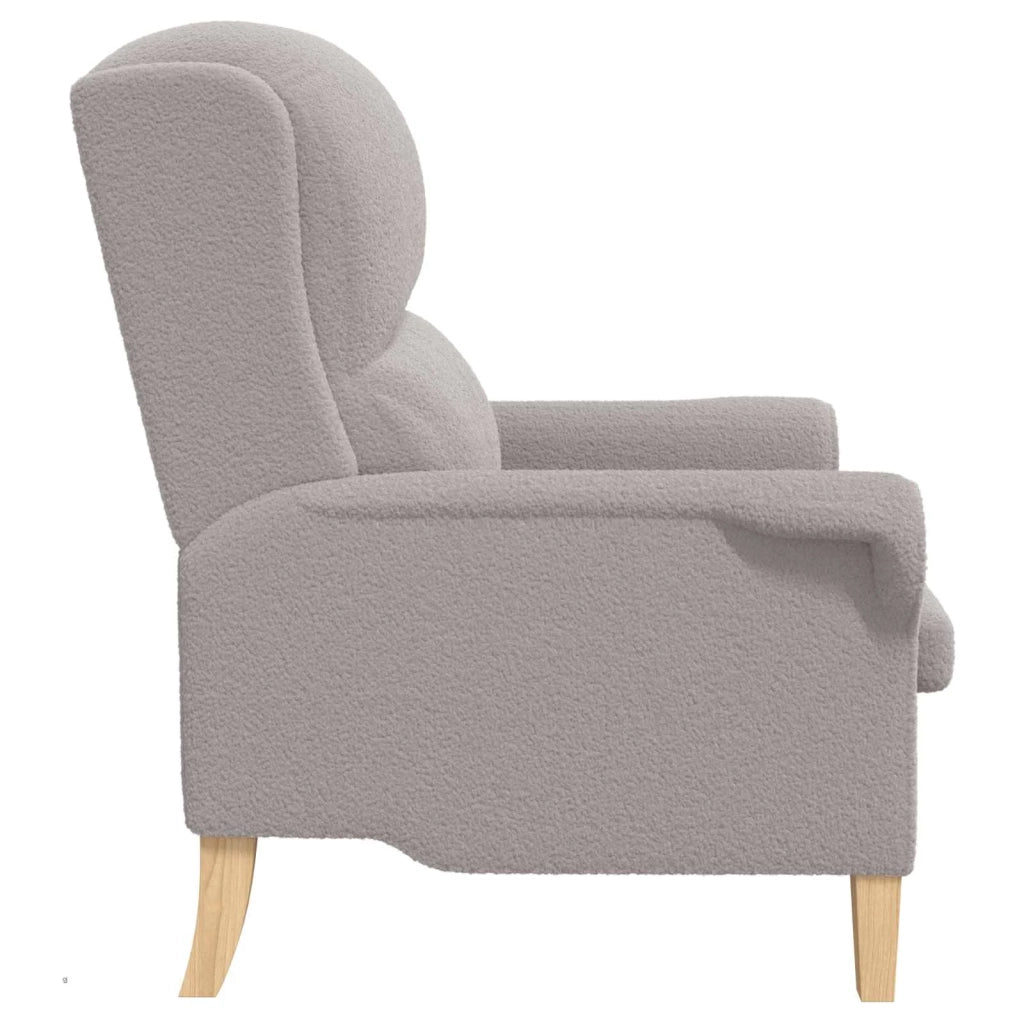 poltrona Grigio chiaro 76 x 94 x 102 cm Tessuto Sherpa morbido
