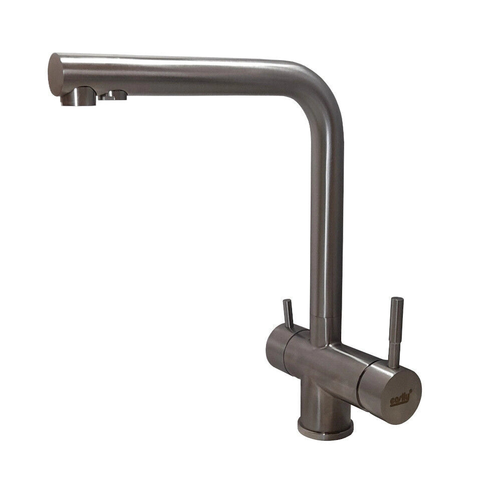 Rubinetto miscelatore satinato 3 vie purificatore osmosi inversa 52691