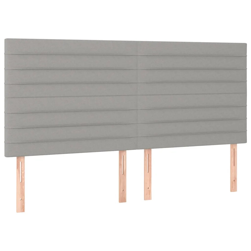 Testiera | Testata Grigio Chiaro 200x5x118/128 cm Tessuto