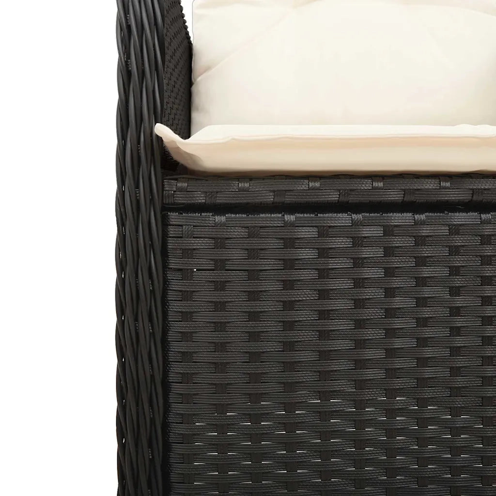 Set Bistrò da Giardino 9 pz con Cuscini in Polyrattan Nero 3276983