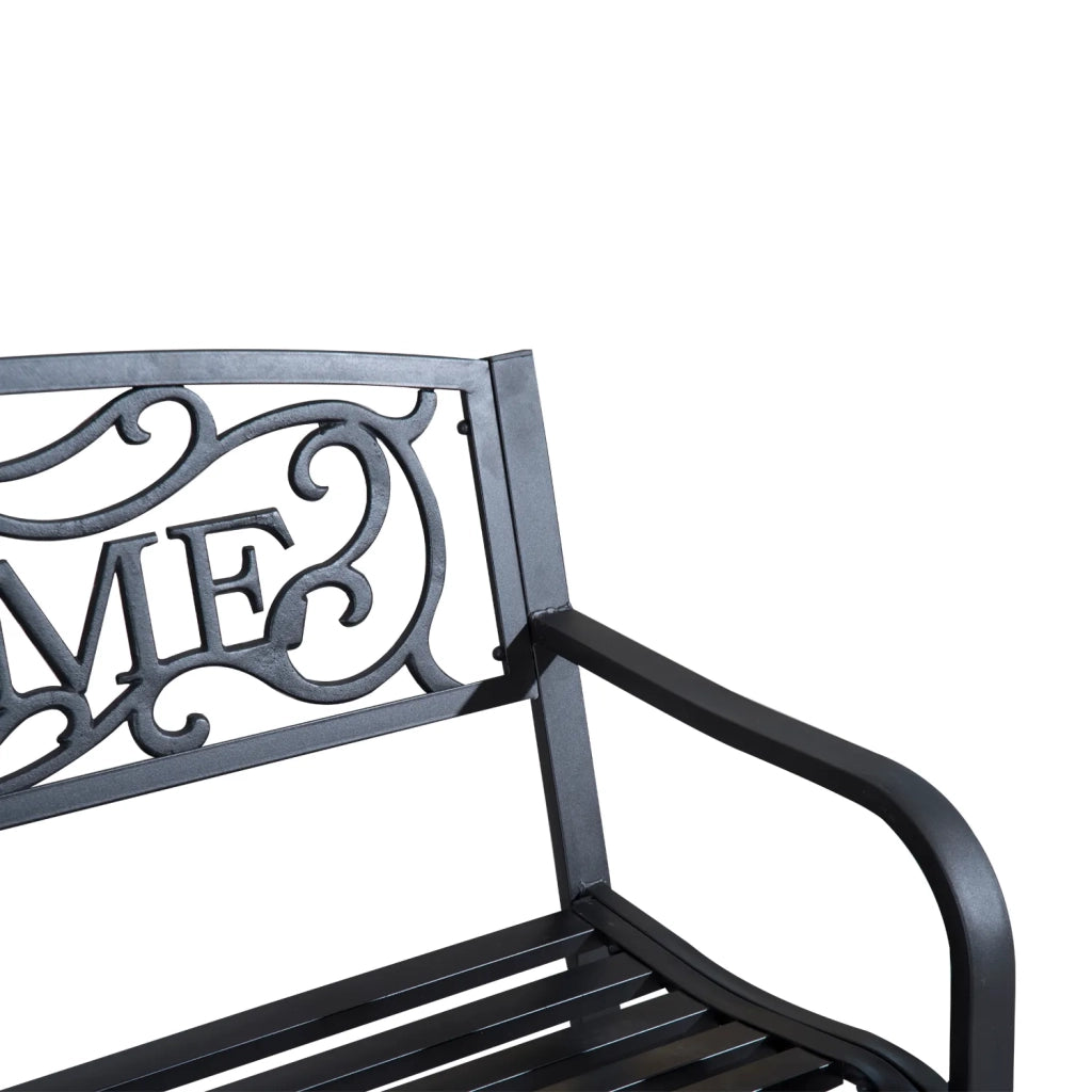 Panca da giardino 2 posti in metallo, stabile con design elegante per esterno e terrazza