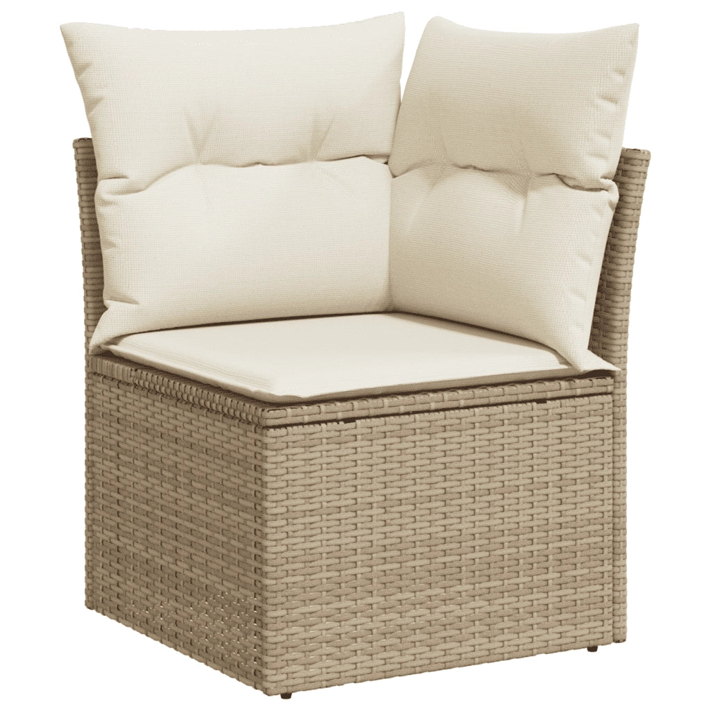 Set Divano da Giardino 9 pz con Cuscini Beige in Polyrattan 3273004