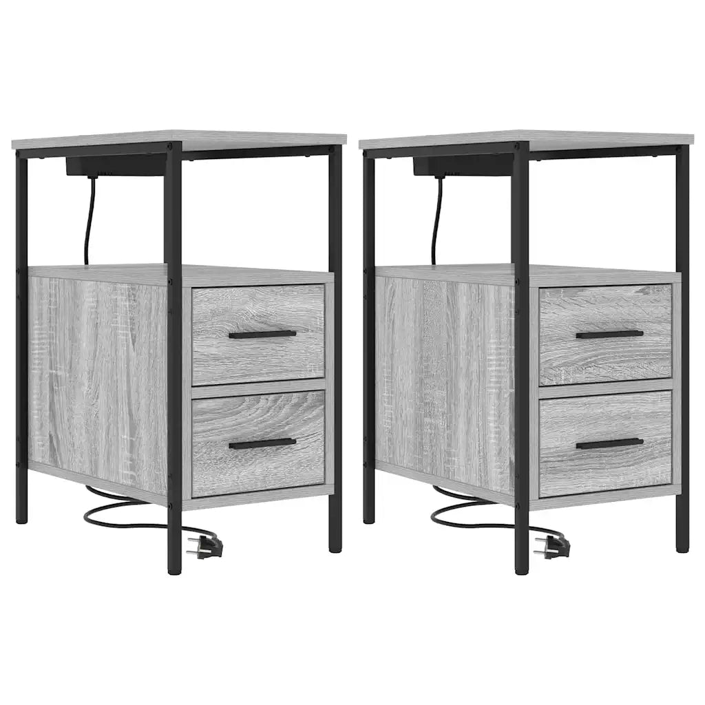 Armadio da Notte 2 pz Grigio Sonoma 30 x 48 x 61 cm 859417