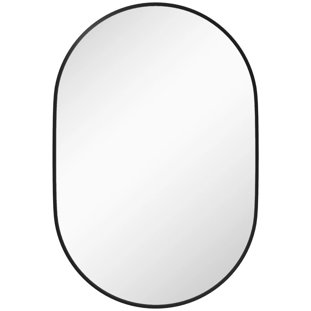 Specchio da Parete per Bagno Ovale ¨C Minimal ¨C Nero, Alluminio, 60x90cm