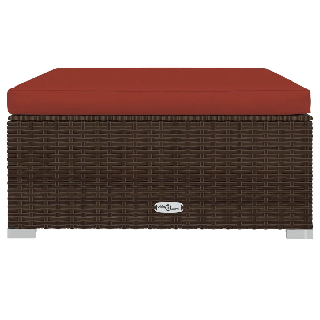 Set Divani da Giardino 11 pz con Cuscini in Polyrattan Marrone 3102707