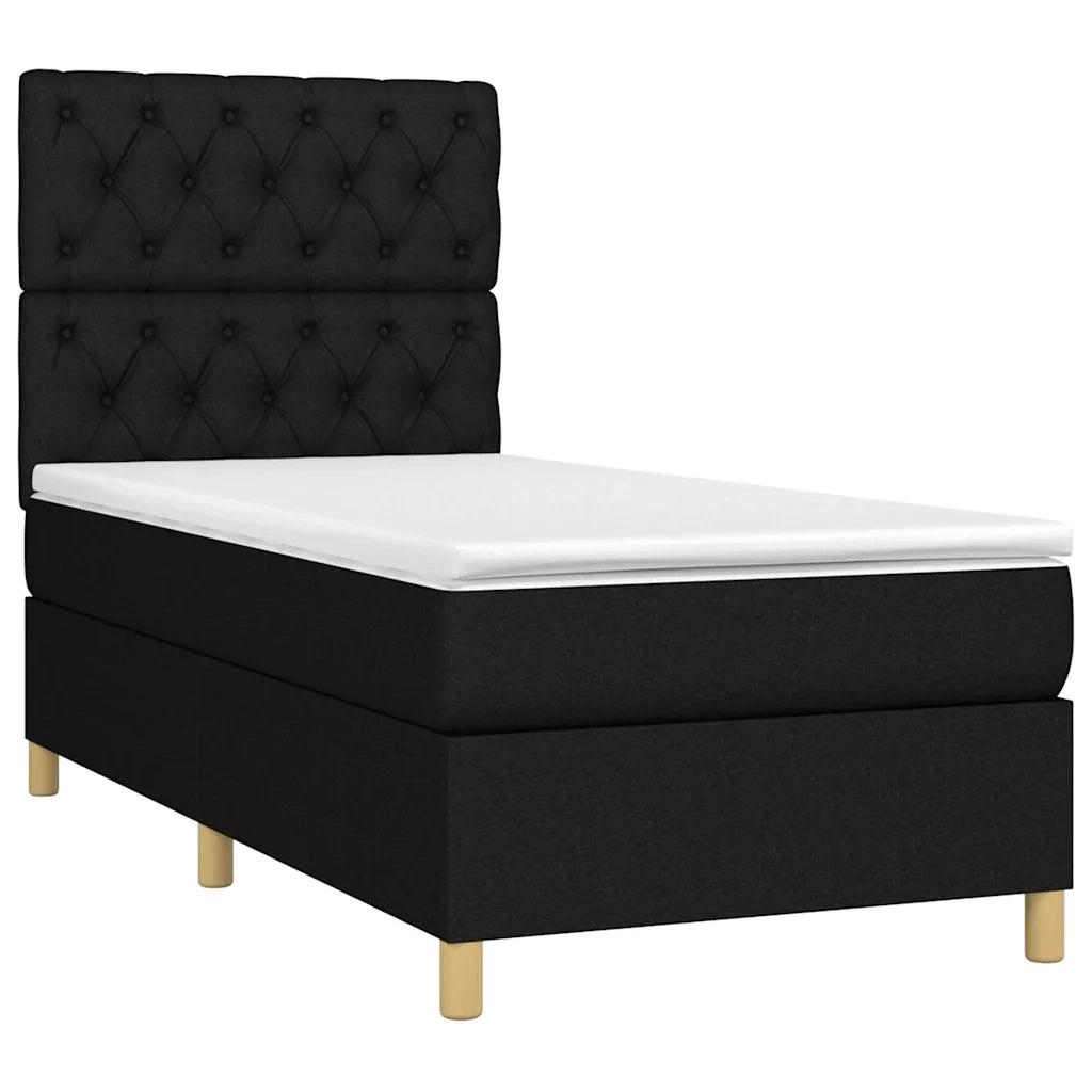 Letto a Molle con Materasso e LED Nero 80x200 cm in Tessuto 3135631