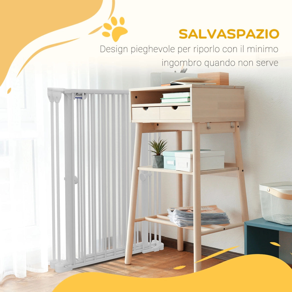 Cancelletto per Cani a 3 Pannelli ¨C Xylo ¨C Bianco 206x90cm