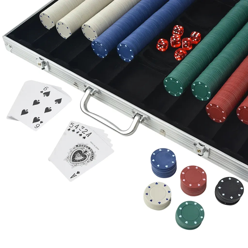 Set da Poker con 1000 Chips Alluminio 80181