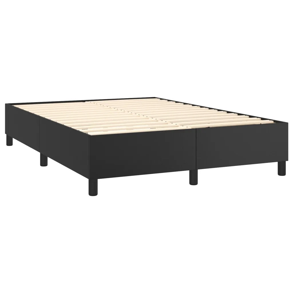 Giroletto a Molle con Materasso e LED Nero 140x190cm Similpelle 3135819