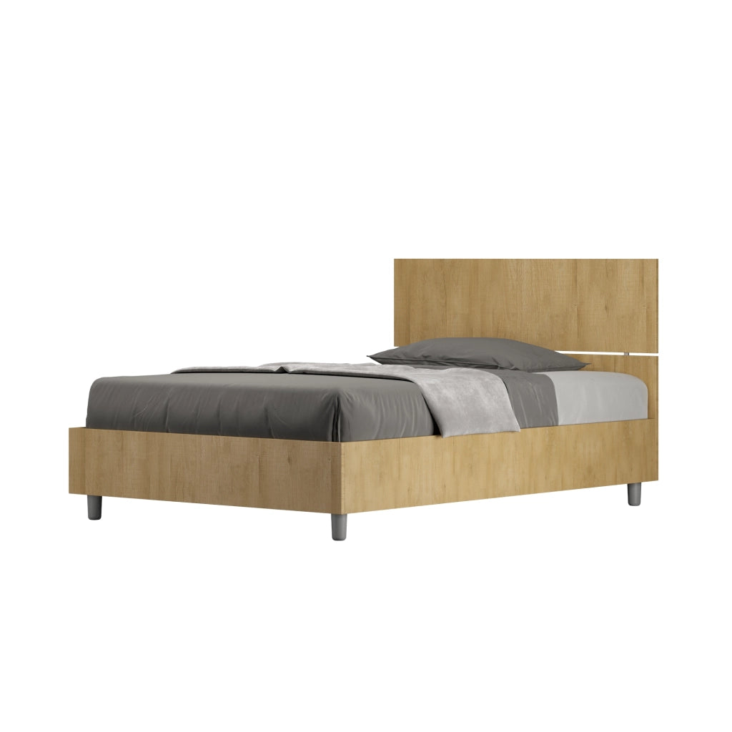 BS COM Letto una piazza e mezza senza rete 120x190 testata dritta quercia