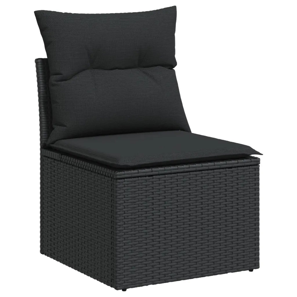 Set Divani da Giardino 11 pz con Cuscini in Polyrattan Nero 3226328