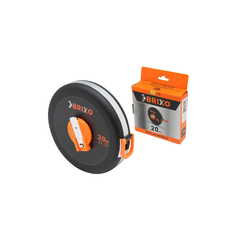 Rotella metrica Brixo 20 m – Nastro in fibra di vetro, scocca soft-touch per misurazioni precise