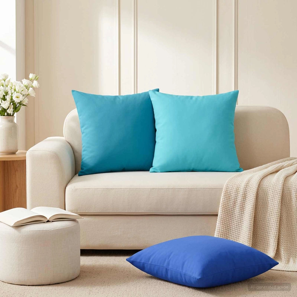 Cuscino con cuscino HEERLEN 6 pz Azzurro Poliestere 926660