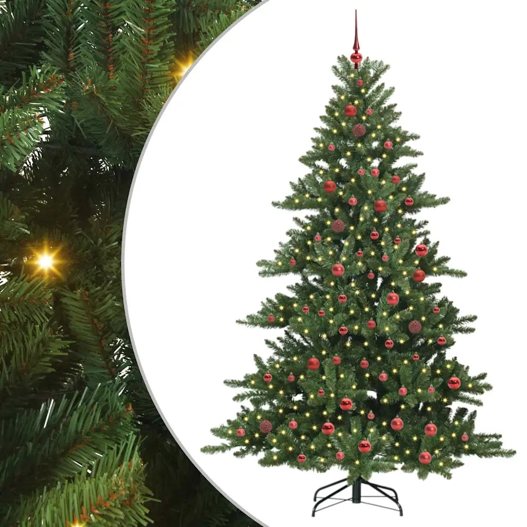 Albero di Natale Artificiale con Rami Pieghevoli Verde 210 cm