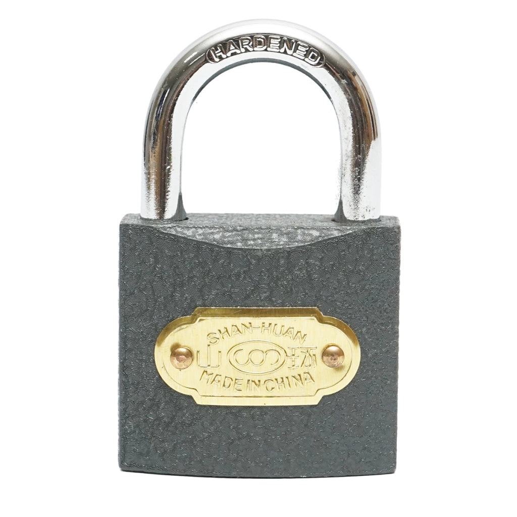 Lucchetto con 3 chiavi grigio 38mm