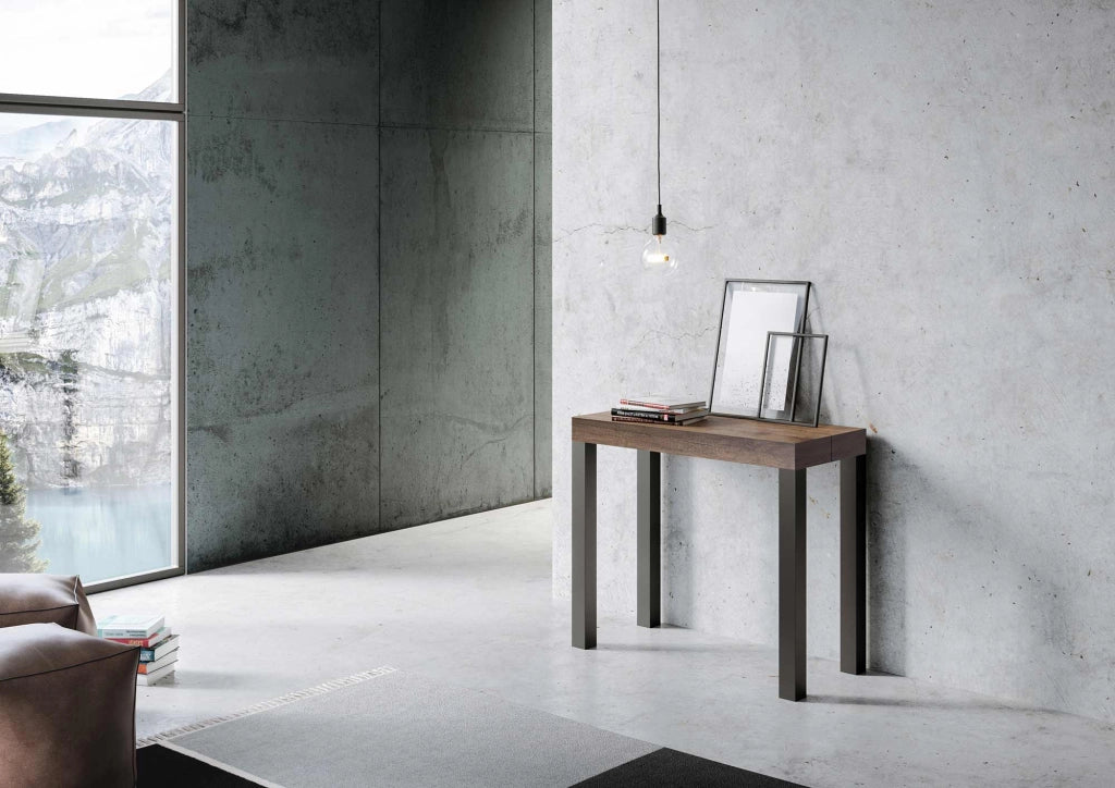 Consolle Allungabile 90-196x40x77 cm in Nobilitato Marrone