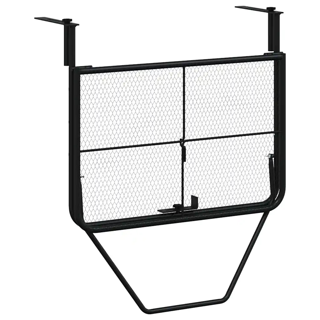 Tavolo da Balcone Nero 60x40 cm in Acciaio 325924