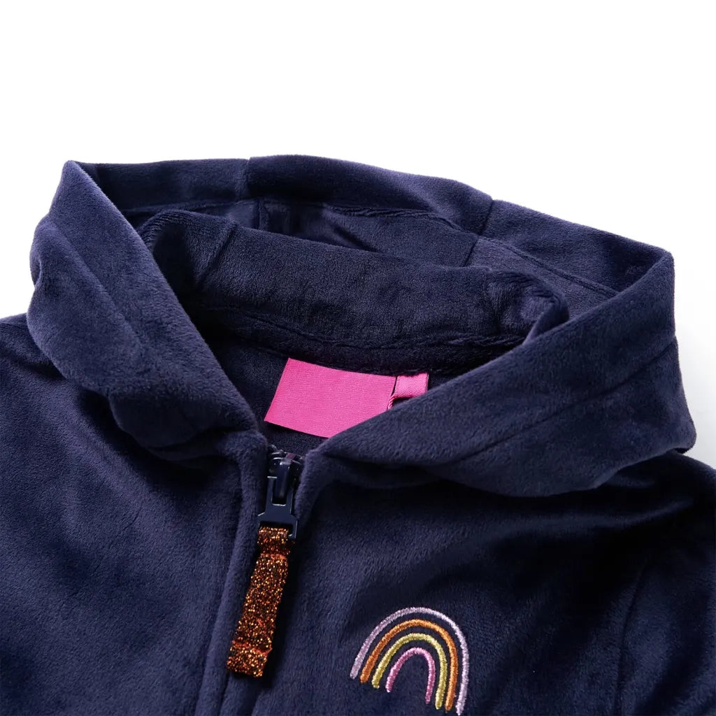 Giacca con Cappuccio da Bambina Blu Marino 92 14319