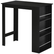 Tavolo da bar ¨C Minimal ¨C 112x57x106 cm, nero, 3 ripiani