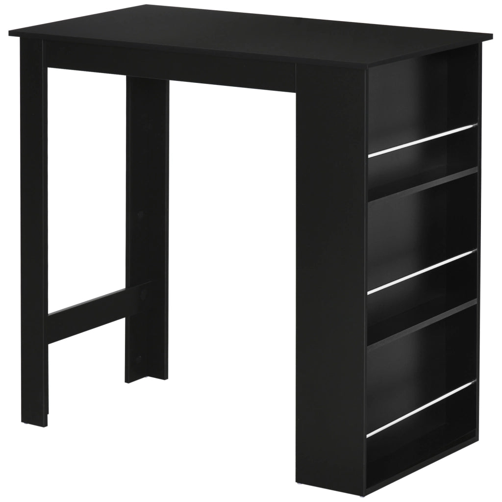 Tavolo da bar ¨C Minimal ¨C 112x57x106 cm, nero, 3 ripiani