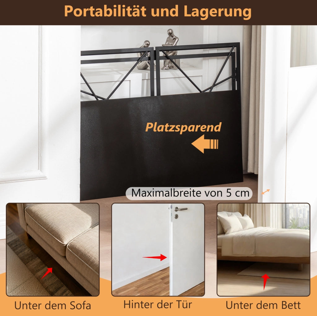 Scrivania Pieghevole Nera in MDF 99x50x75 cm per Casa e Ufficio
