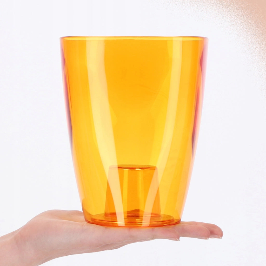 Vaso da fiori KADAX per orchidee, in plastica, arancione, 13 cm