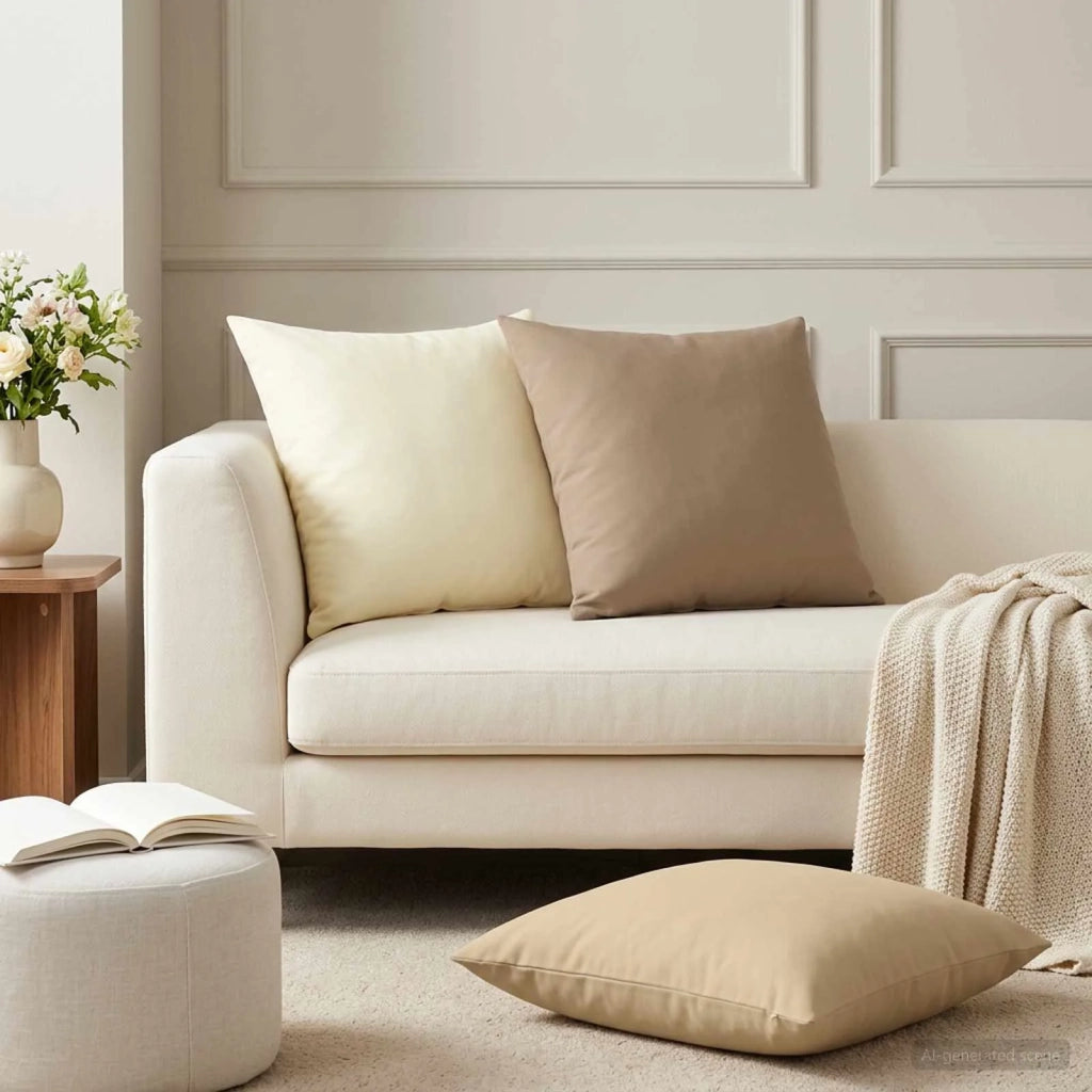 Cuscino con cuscino HEERLEN 2 pz Beige Poliestere 927929