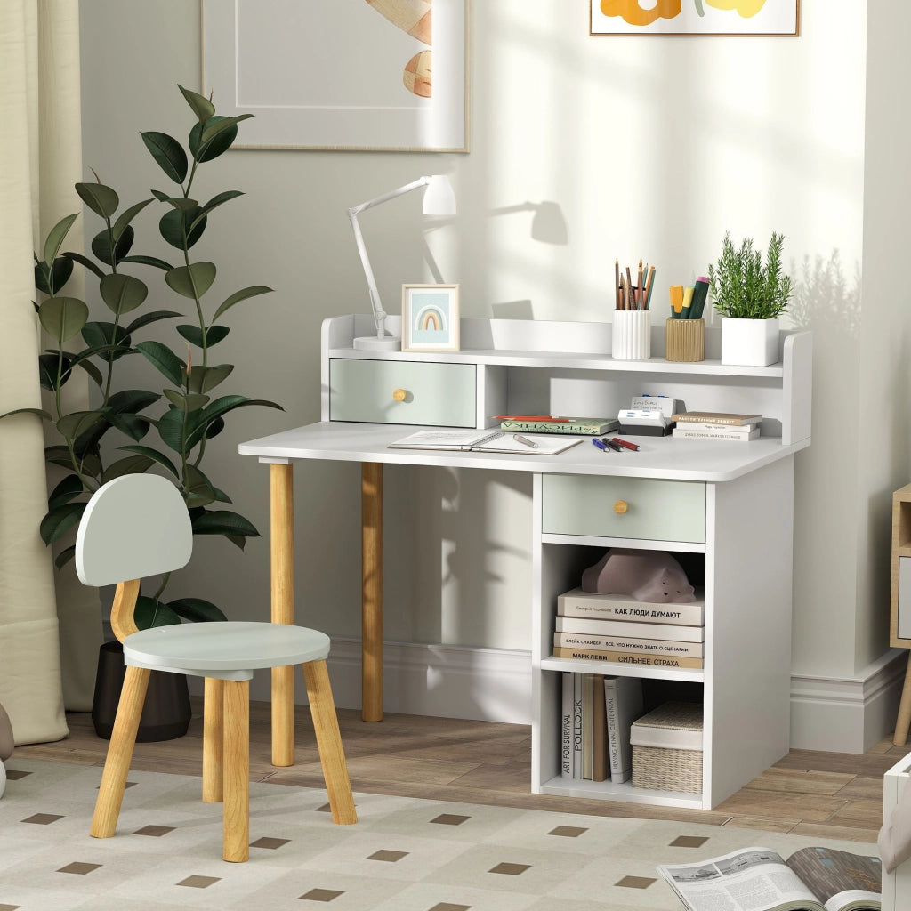 Scrivania Bambini con Sedia ¨C Minimal ¨C Verde 85x48x73 cm