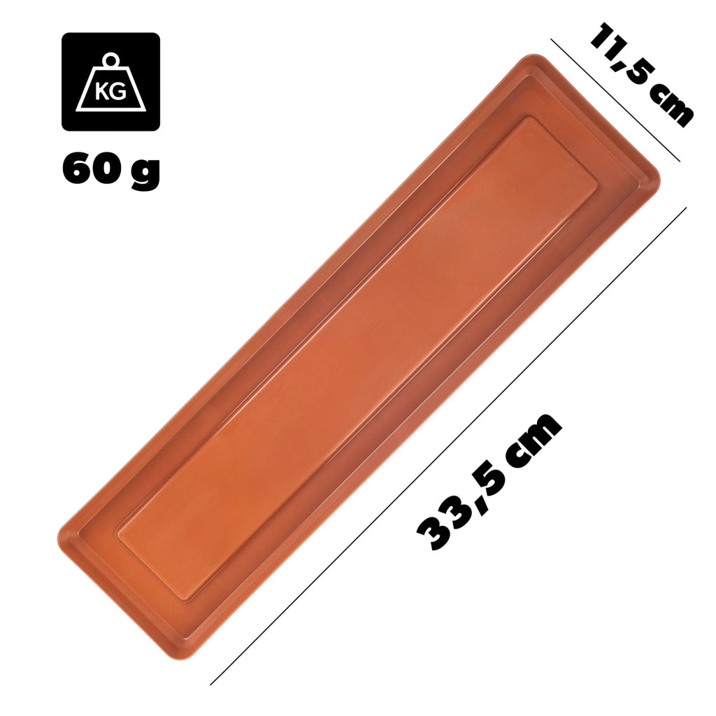 Vaso da fiori per balcone KADAX, 40 cm + sottovaso rosso mattone