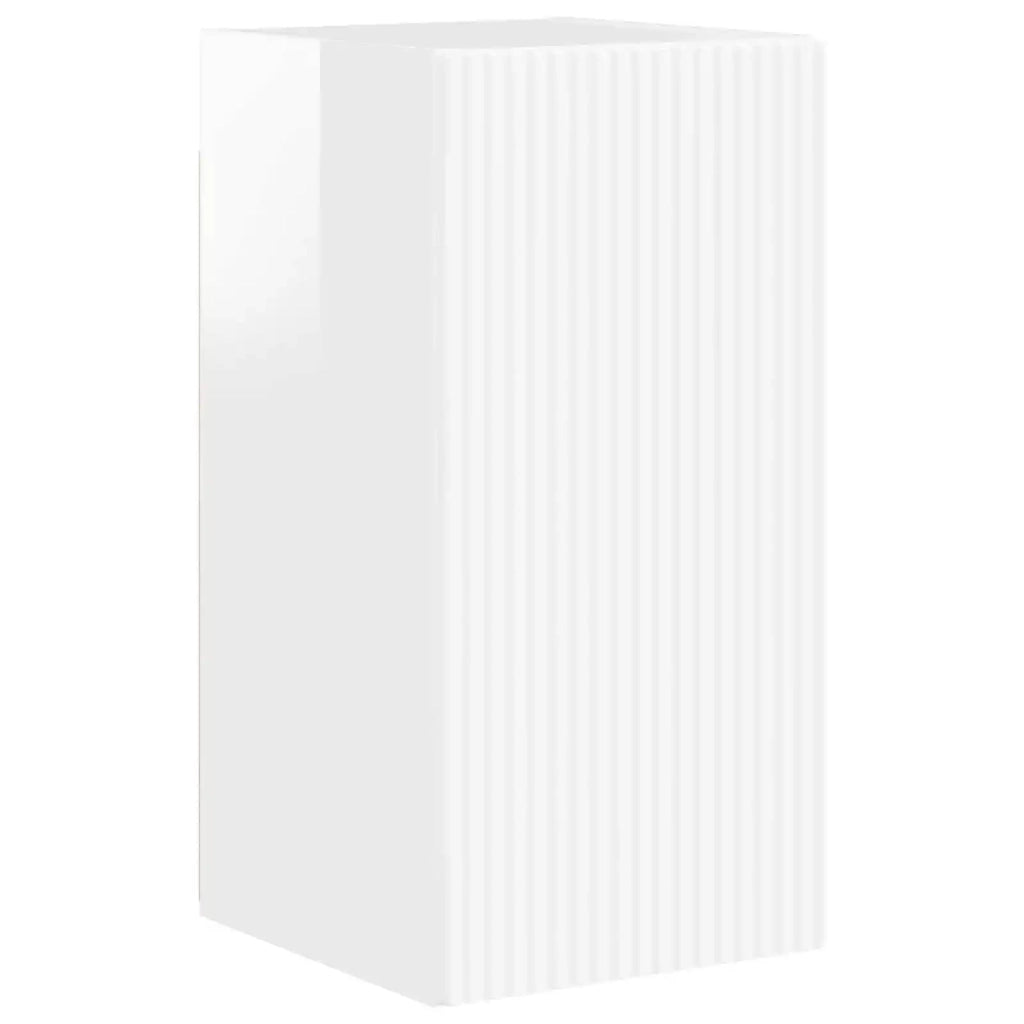 Set mobile TV 8 pcs Bianco Lucido Legno multistrato 3409136