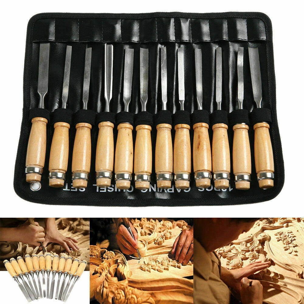 SET 12 PZ SGORBIE PER INTAGLIO SCALPELLI SCALPELLINI UTENSILI LEGNO Art.01020