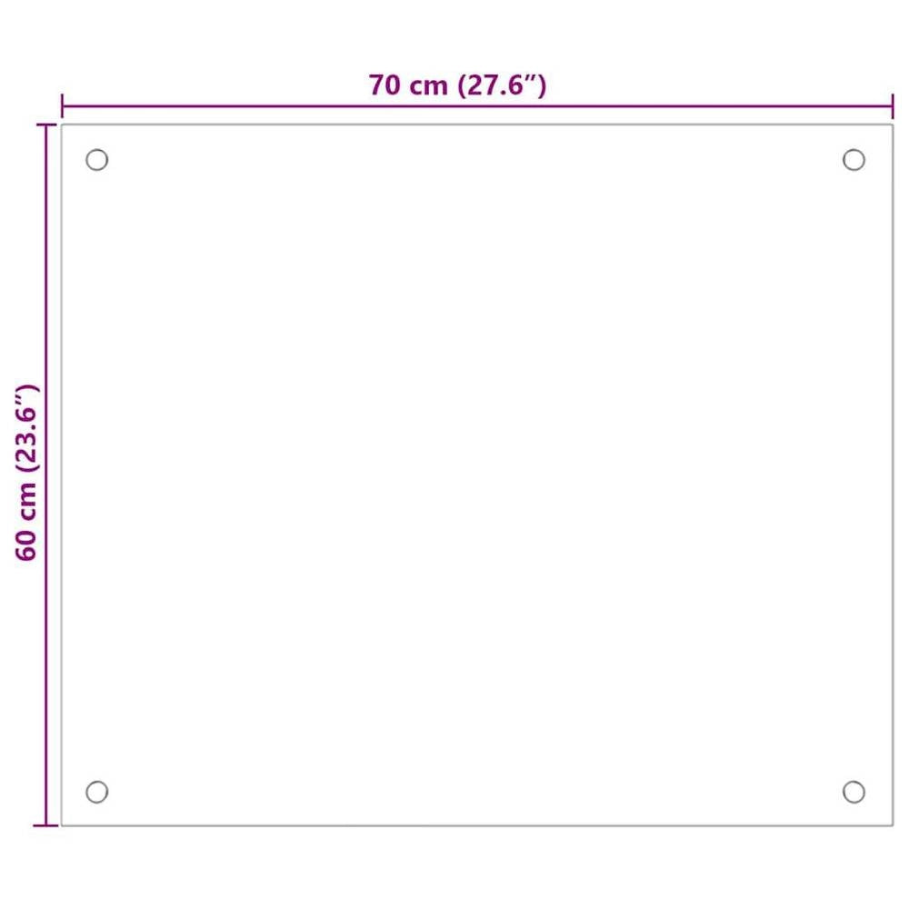 Kitchen Backsplash, Transparent, 70x60 Cm, Tempered Glass