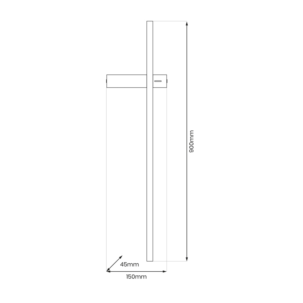 Applique VISION minimal nero 90 cm LED 12W 3000K Milagro